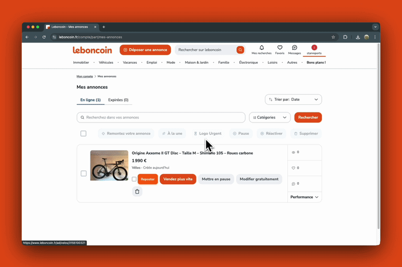 Démonstration Reboost sur Leboncoin et Vinted